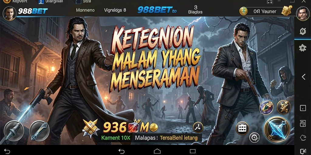 Screenshot permainan 988BET menunjukkan suasana horor yang mencekam.