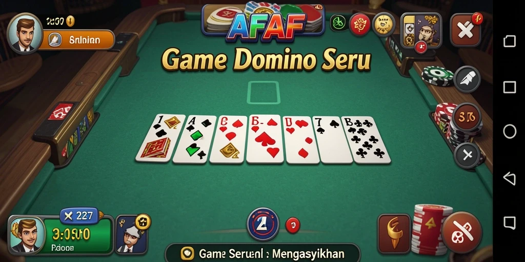 Gameplay seru AFAF dengan kartu dan papan domino.