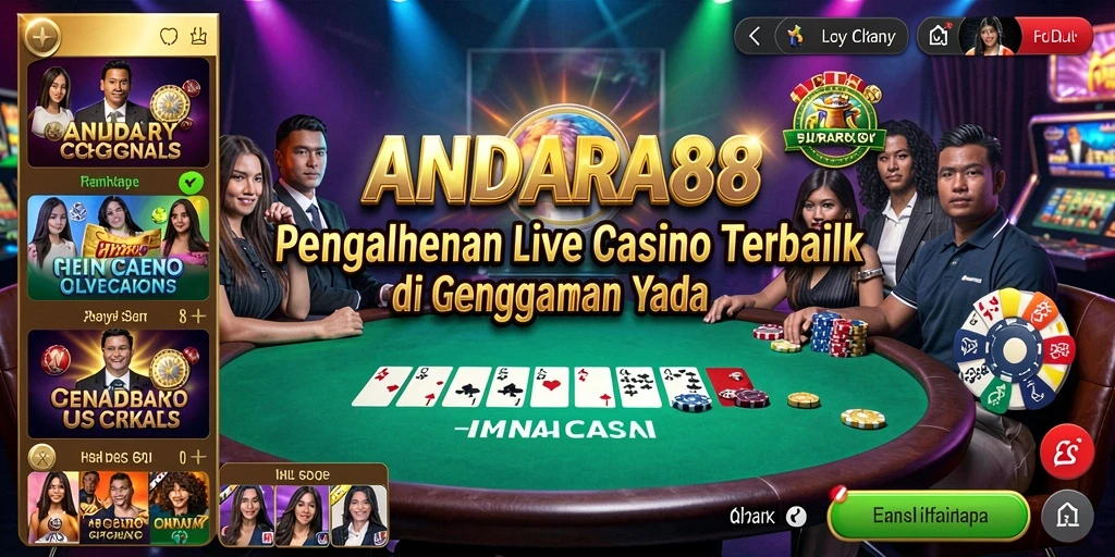 Tampilan gameplay Live Casino yang menakjubkan dan interaktif.