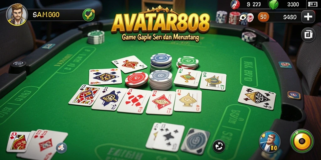 Tampilan gameplay seru AVATAR808 dalam permainan Gaple.
