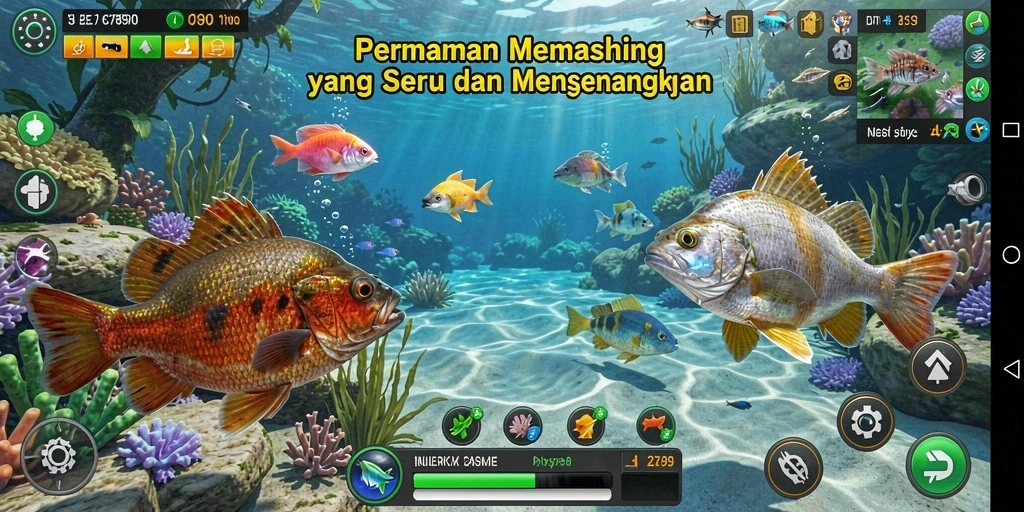 Tangkapan ikan yang menakjubkan di C7890, menghadirkan pengalaman memancing realistis.