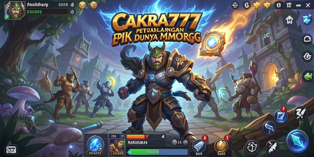 Tampilan gameplay <strong>CAKRA777</strong> yang menampilkan pertempuran seru di dunia MMORPG.