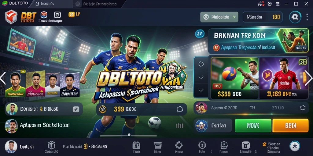 Screenshot DBLTOTO menunjukkan tampilan antarmuka Sportsbook yang menarik.