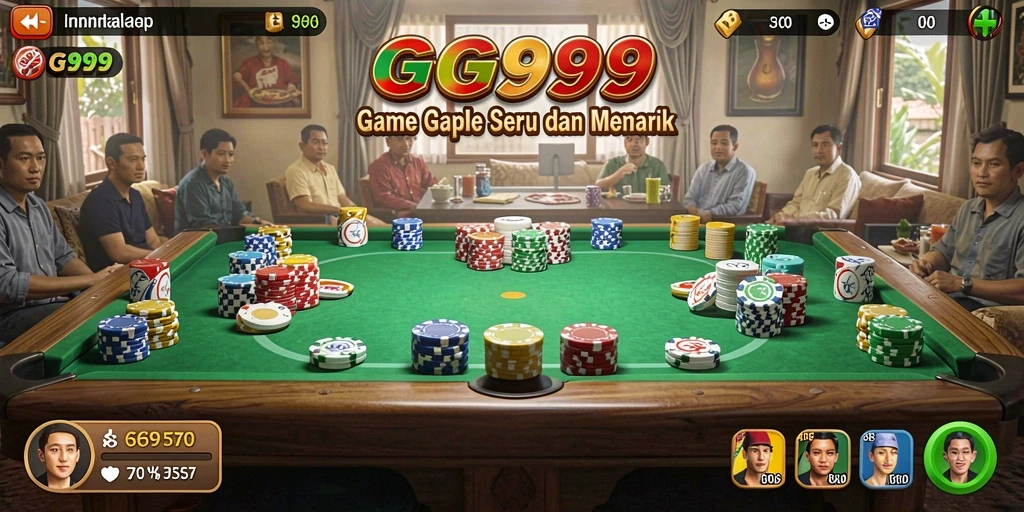 Tampilan gameplay GG999 yang seru dan interaktif dalam permainan Gaple.