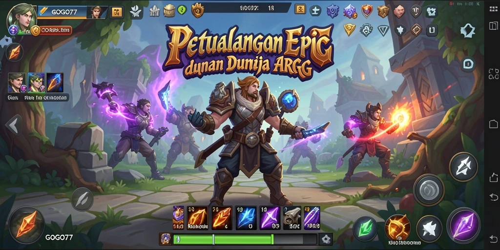 Screenshot GOGO77 menunjukkan aksi pertarungan yang intens di dunia ARPG.