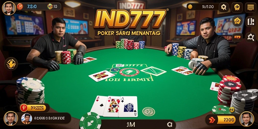 Tampilan gameplay seru dari aplikasi permainan Poker IND777.