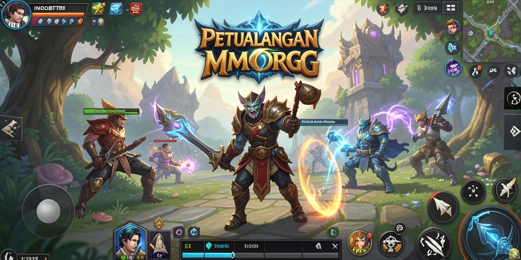 Tampilan gameplay seru INDOBIT88 dalam dunia MMORPG yang memikat.
