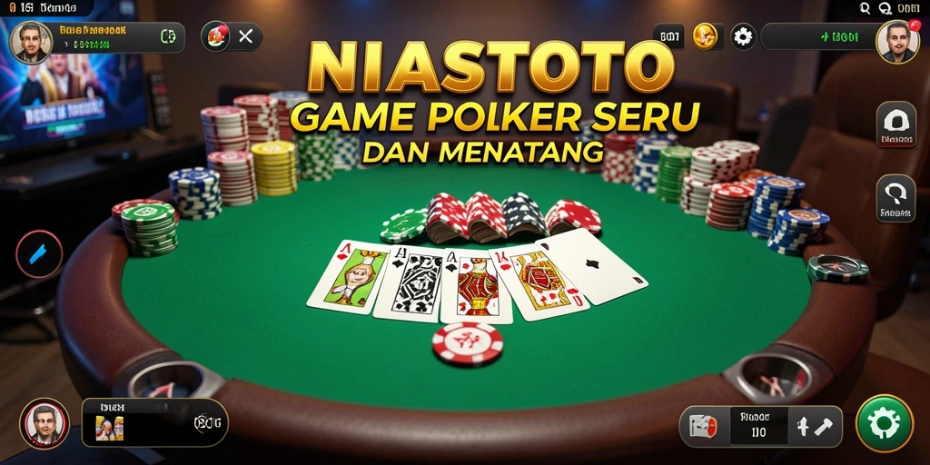 Tangkapan layar gameplay NIASTOTO menampilkan permainan poker yang intens.