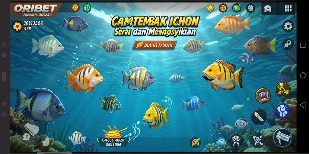 Tampilan gameplay seru saat menembak ikan dalam ORIBET.