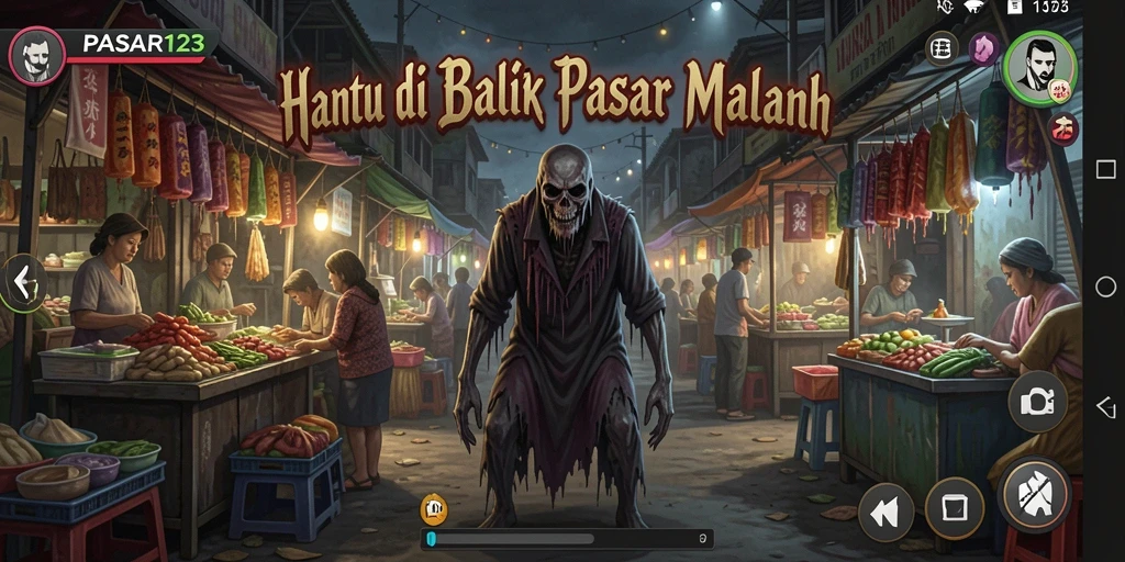 Gameplay menegangkan dengan hantu dan makhluk mengintai.