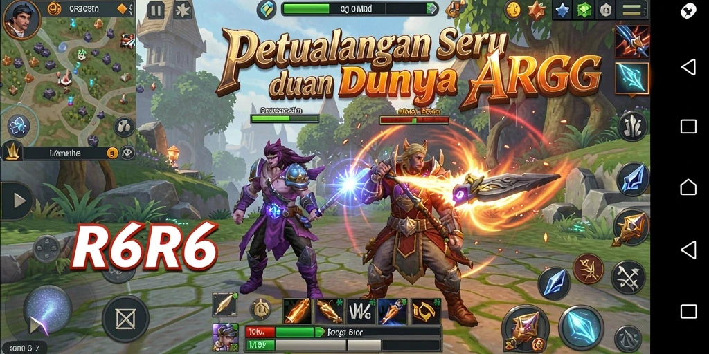 Tampilan gameplay ARPG yang mendebarkan di R6R6.