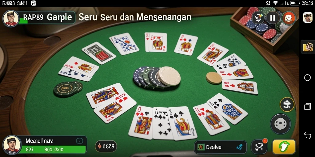 Tampilan gameplay yang menegangkan di RAP89 saat bermain Gaple.