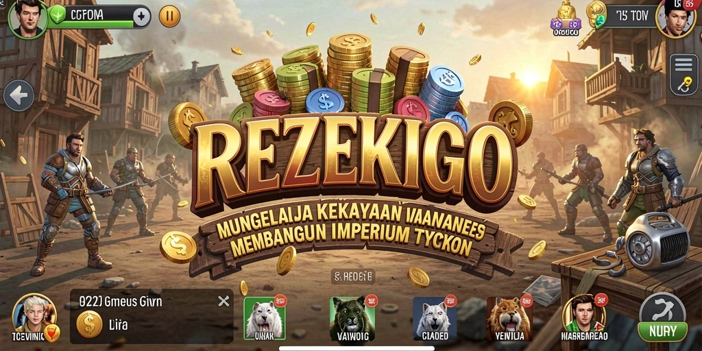 Tampilan gameplay menarik dalam REZEKIGO yang menggambarkan bisnis yang berkembang.