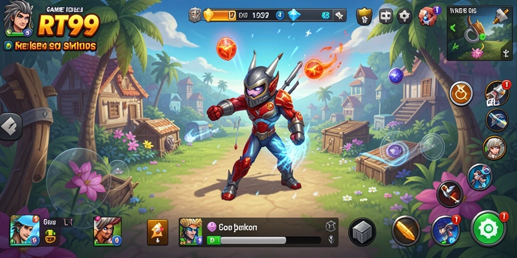 Screenshot utama RT99 menunjukkan gameplay santai yang menarik.