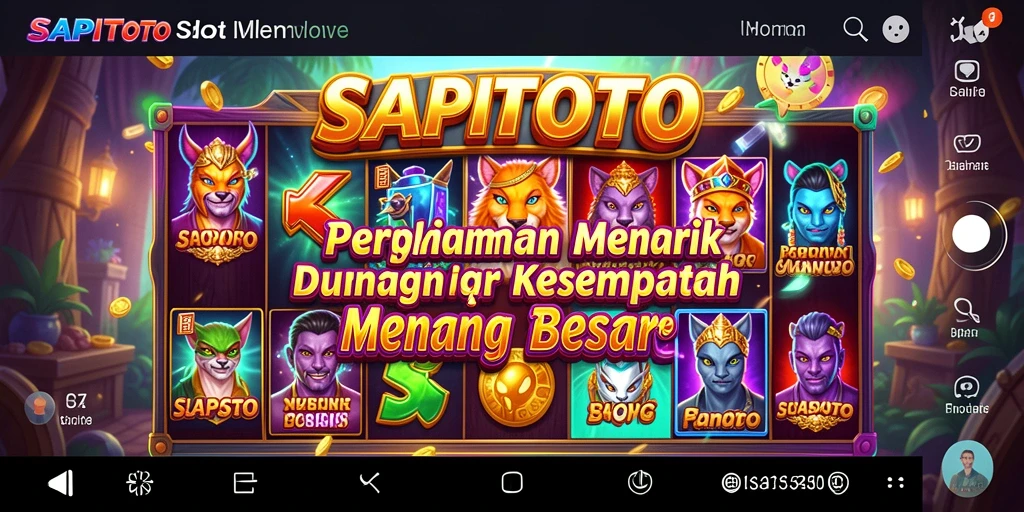 Screenshot utama SAPITOTO menampilkan gameplay slot yang menarik.