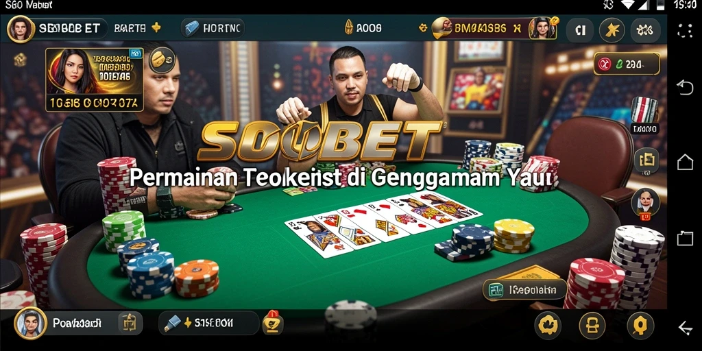 Tampilan menakjubkan dari game Poker SBOBET dengan pemain aktif.