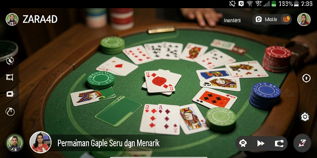 Tampilan gameplay seru ZARA4D dalam permainan Gaple.