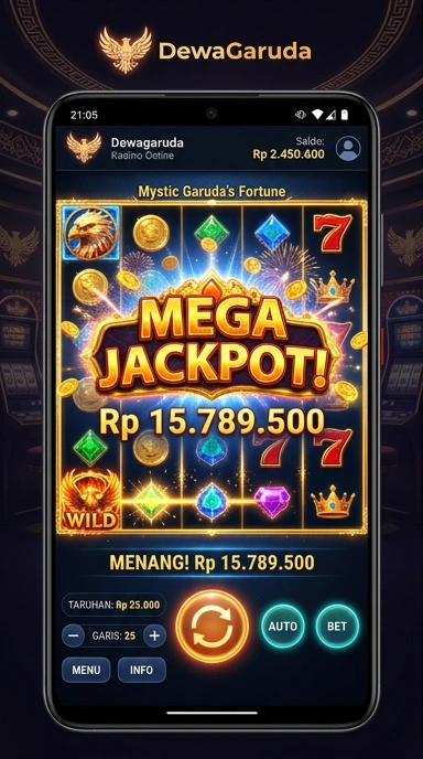 Tampilan utama aplikasi dewagaruda dengan berbagai kategori.